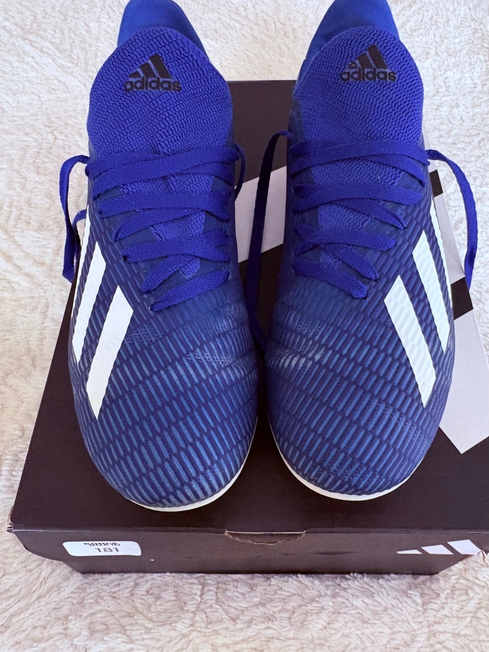 Adidas X 19.3 FG Royal Blue and White Boys Soccer Cleats/ Football EG7152US 4.5